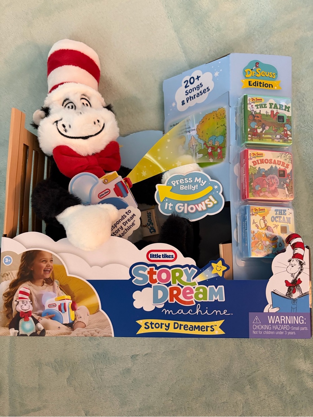 Little Tikes Story Dream Machine Dr. Seuss Cat in the Hat Plush & Cartridges NIB